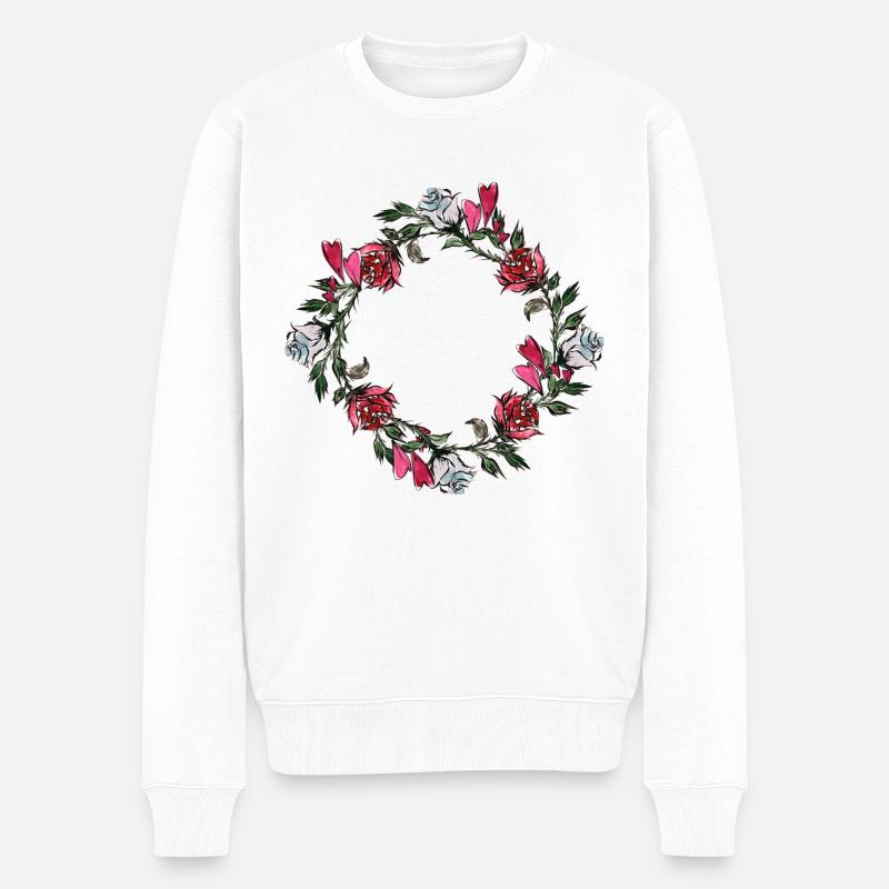 Fleur - Pull Premium bio Homme - blanc