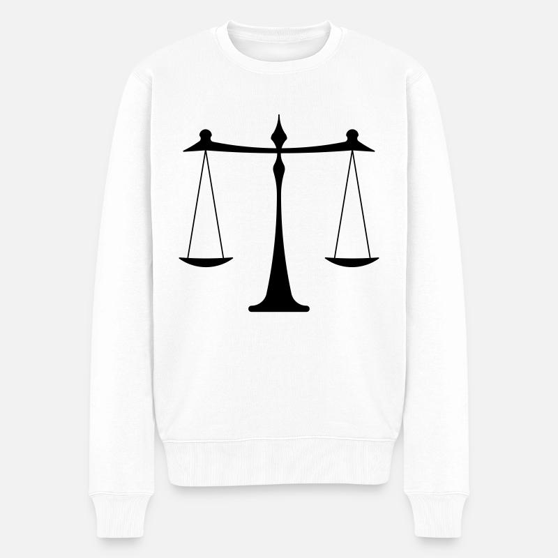 Sternzeichen Waage - Männer Premium Bio Pullover - Weiß