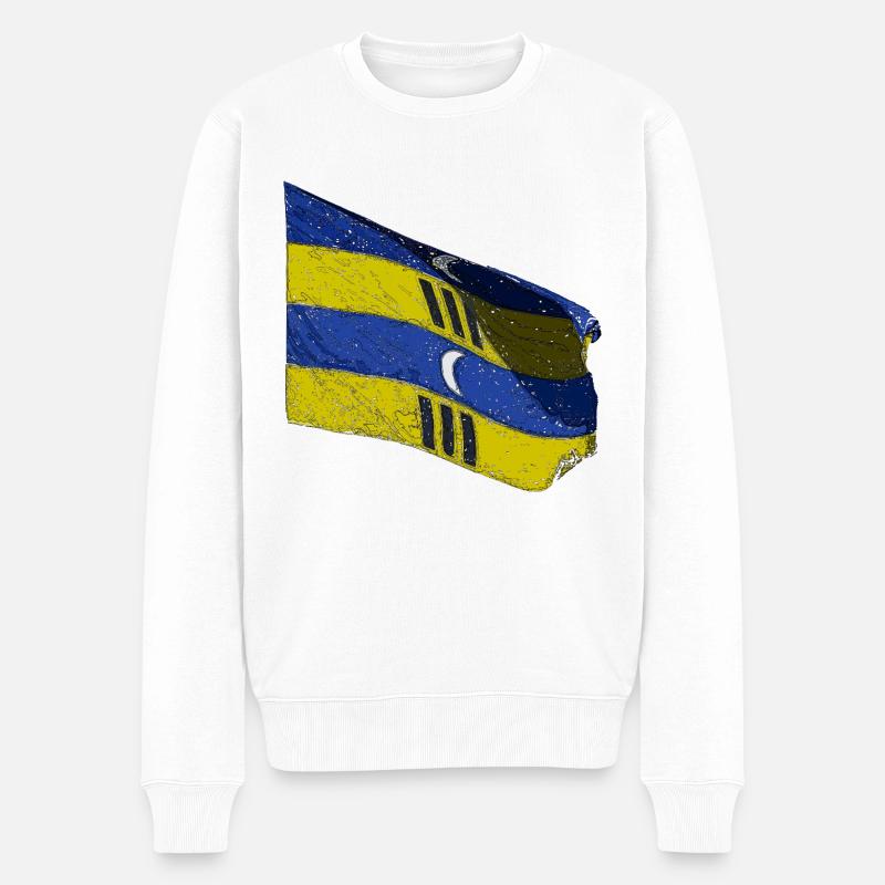 Hinweis Ameland - Männer Premium Bio Pullover - Weiß