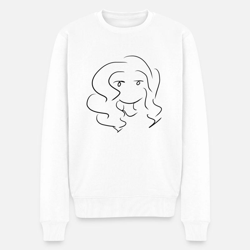 manga figur - Männer Premium Bio Pullover - Weiß