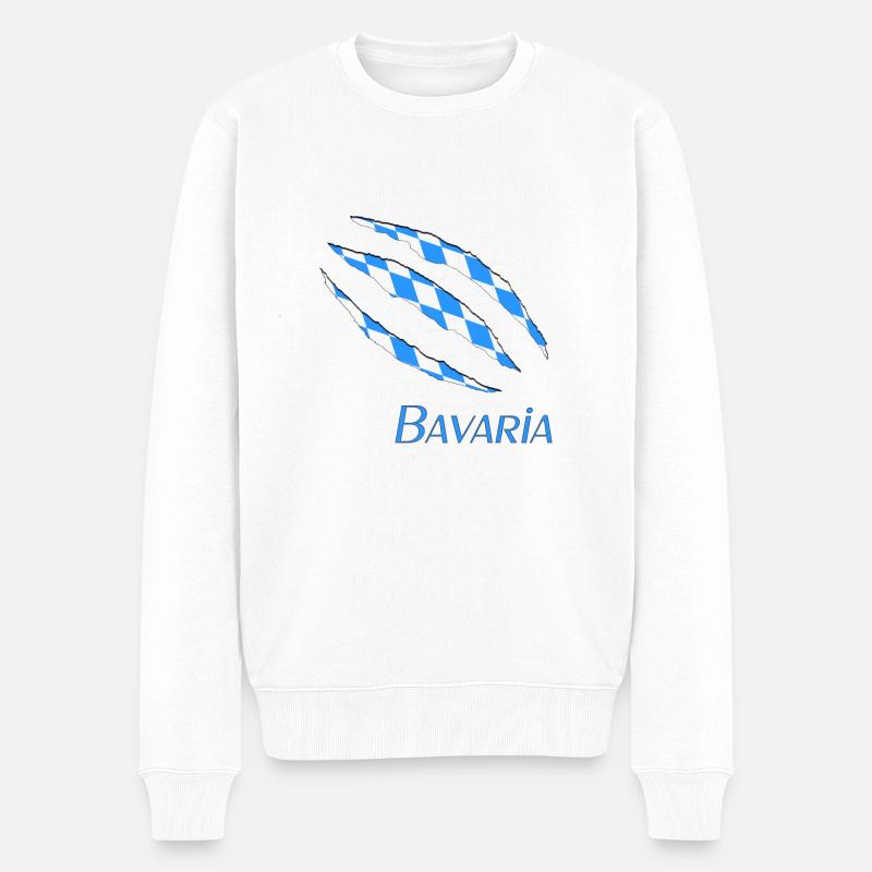 Bavaria Risse Cuts bavaria Bayern - Männer Premium Bio Pullover - Weiß