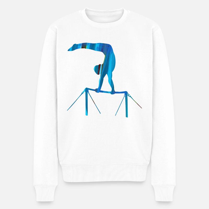 turnerin, sportlerin,graffiti ,stufenbarren,turnen - Männer Premium Bio Pullover - Weiß