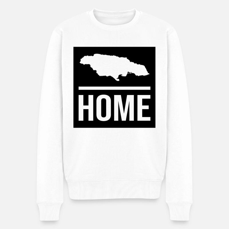 Jamaica Home - Männer Premium Bio Pullover - Weiß