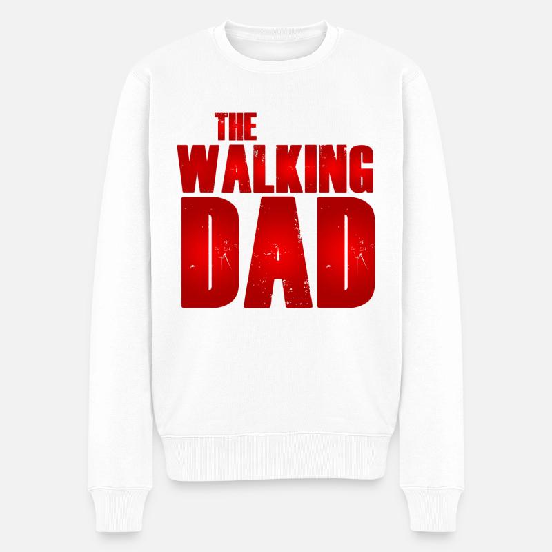 Vatertagsgeschenk Papa Papa Spaziergang Papa Kind - Männer Premium Bio Pullover - Weiß