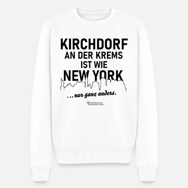 Kirchdorf an der Krems ist wie New York - Männer Premium Bio Pullover - Weiß