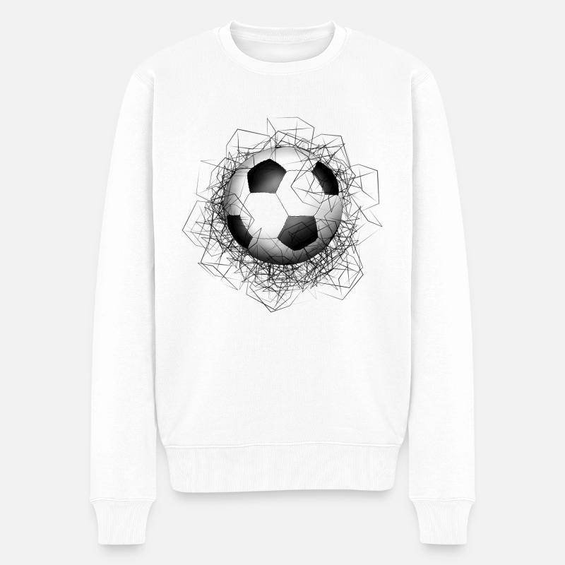 Fußball - Männer Premium Bio Pullover - Weiß