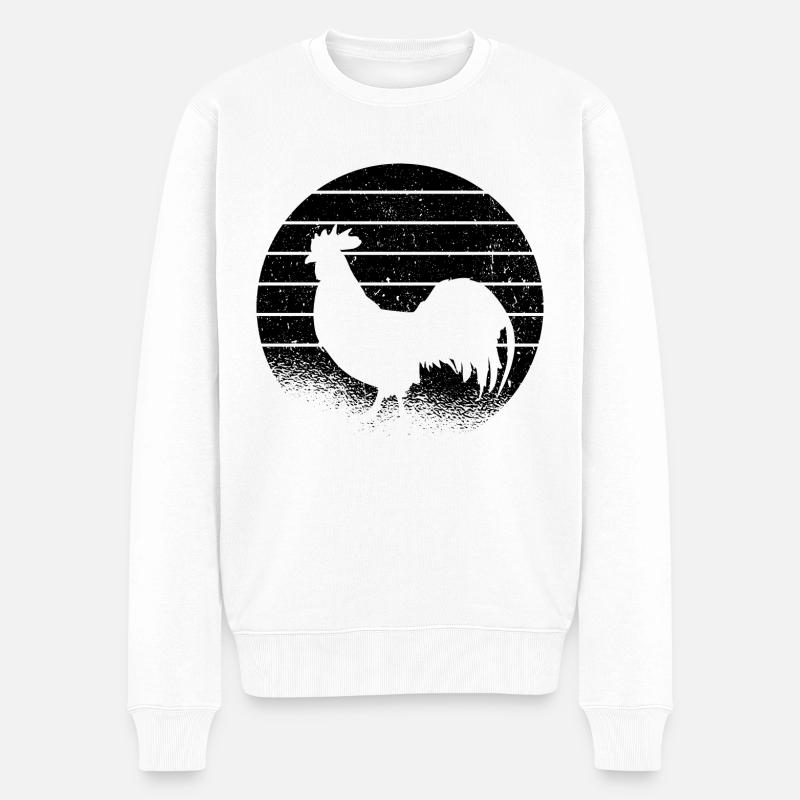 huhn hühner bauernhof hahn bauer landwirt henne - Männer Premium Bio Pullover - Weiß