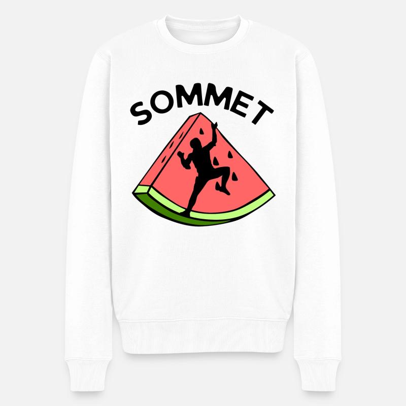 sommet pastèque escalade humour cadeau - Pull Premium bio Homme - blanc