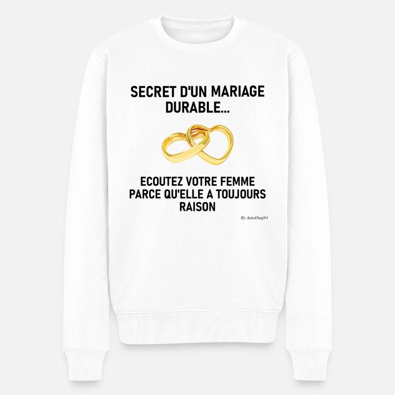 Secret d'un mariage durable - Pull Premium bio Homme - blanc