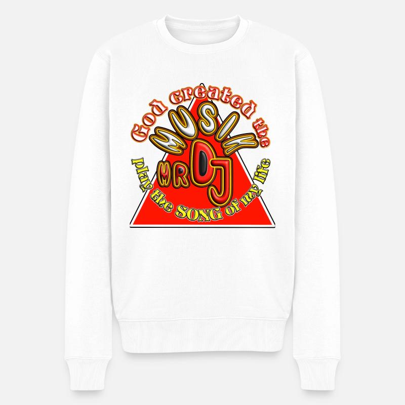 Got Created the musik - Männer Premium Bio Pullover - Weiß