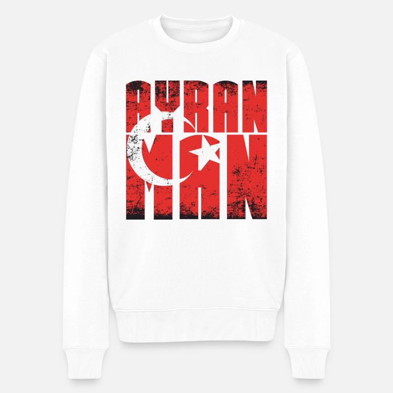 AYRAN MAN Türkei - Männer Premium Bio Pullover - Weiß