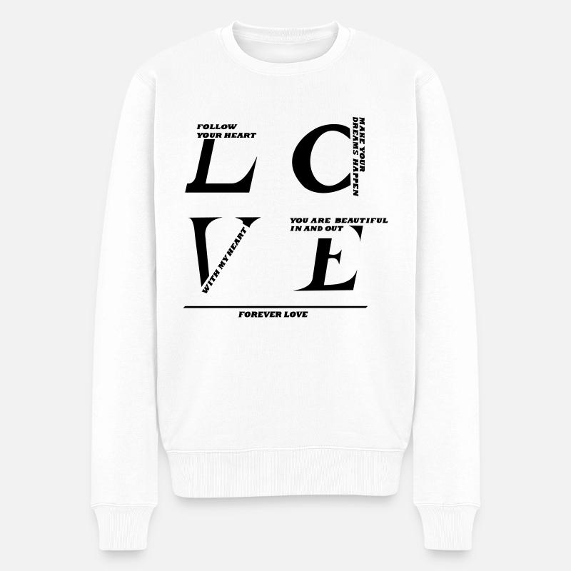 AMOUR - vous-même - Pull Premium bio Homme - blanc