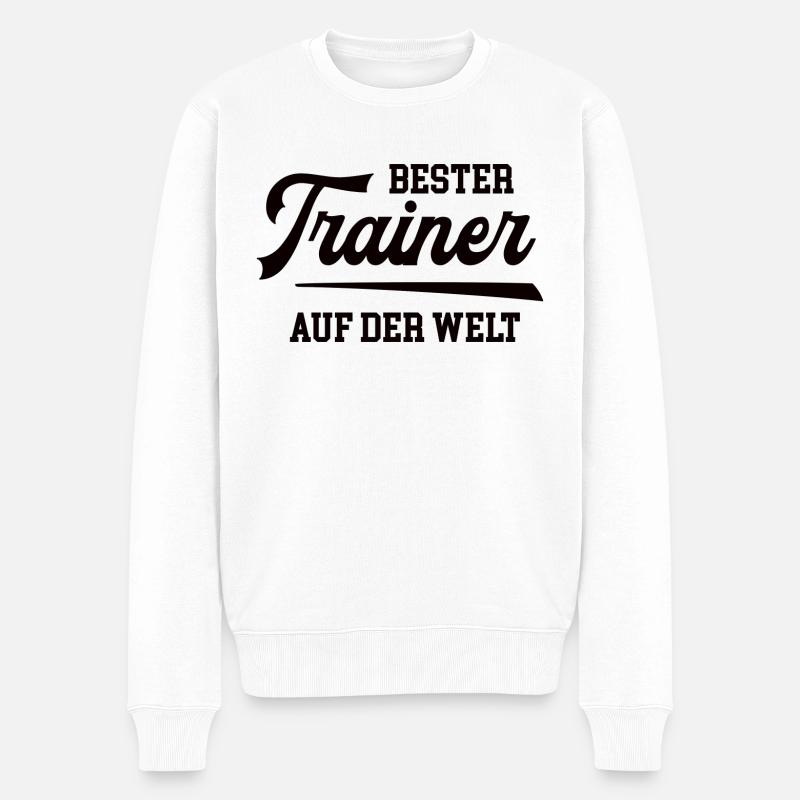 Bester Trainer Danke Geburtstag Abschied Lehrer - Männer Premium Bio Pullover - Weiß