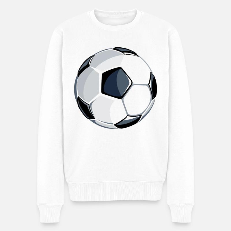 Fußball Soccer - Männer Premium Bio Pullover - Weiß