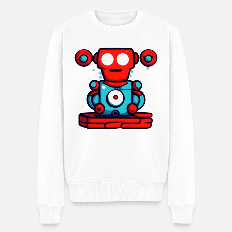 ClubberBot - Männer Premium Bio Pullover - Weiß