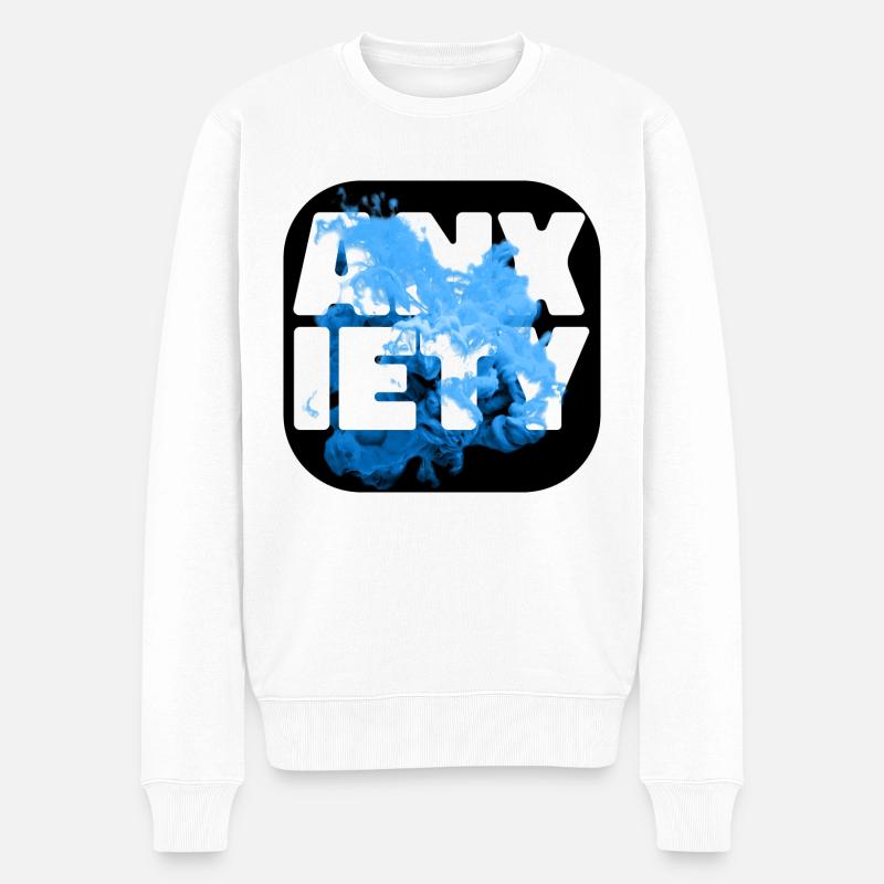 Anxiété bleue - Pull Premium bio Homme - blanc