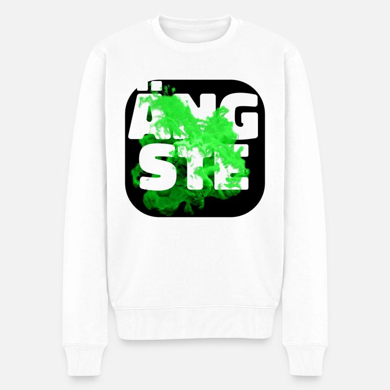 Ängste gruen - Männer Premium Bio Pullover - Weiß