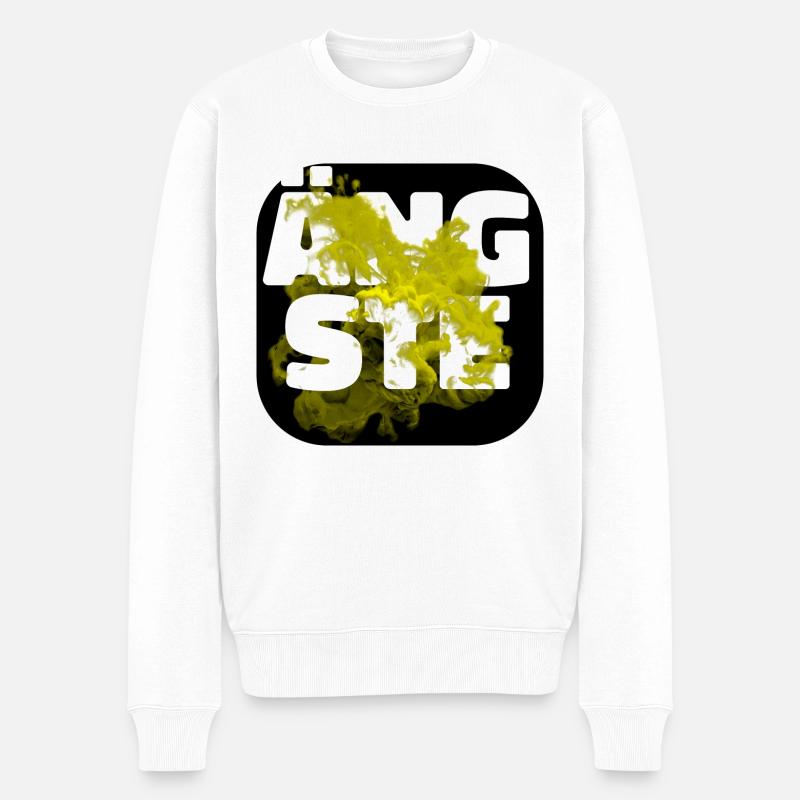Ängste gelb - Männer Premium Bio Pullover - Weiß