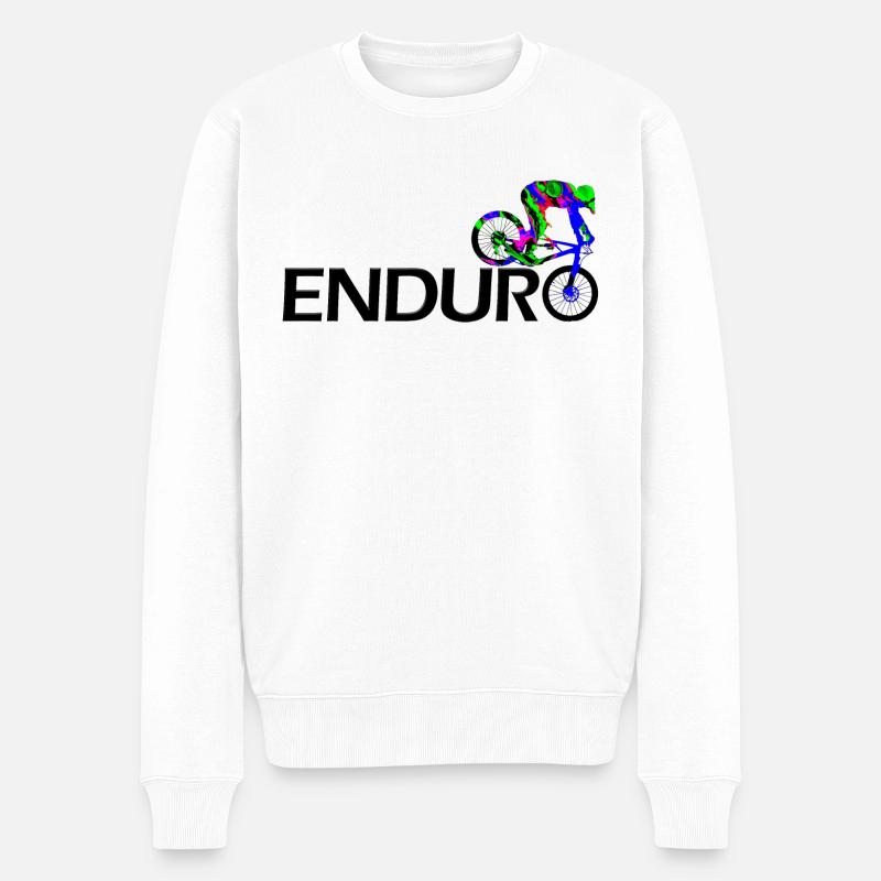 Enduro Mountainbike Stoppie - Männer Premium Bio Pullover - Weiß