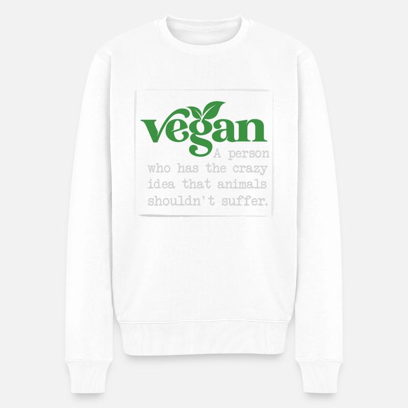 Vegan Fleischlos Tierlieb & Veganer - Männer Premium Bio Pullover - Weiß