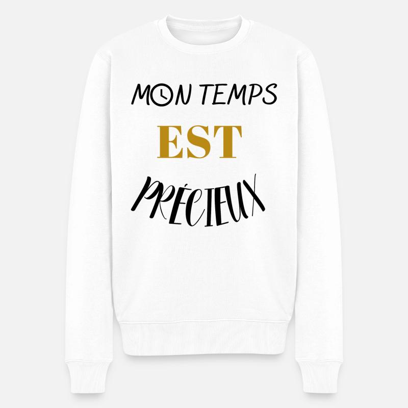 mon temps est precieux - Pull Premium bio Homme - blanc