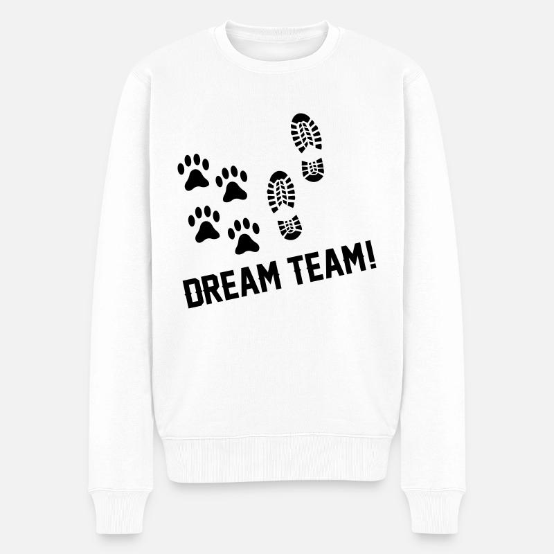 dream team - Männer Premium Bio Pullover - Weiß