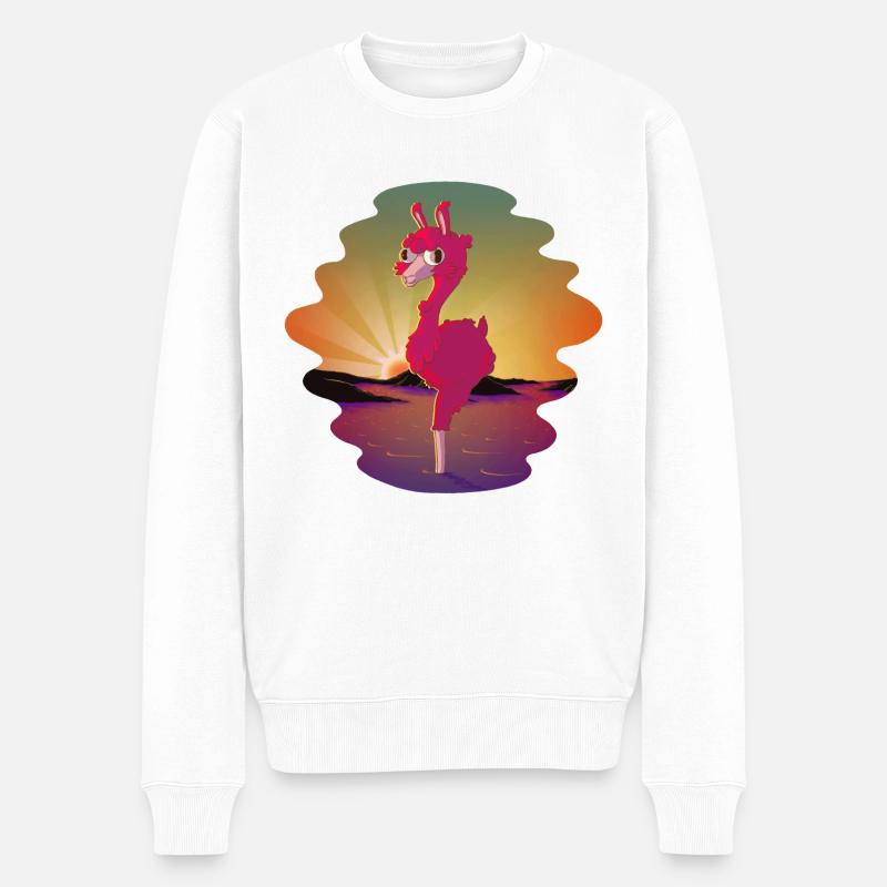 Lamingo - Männer Premium Bio Pullover - Weiß