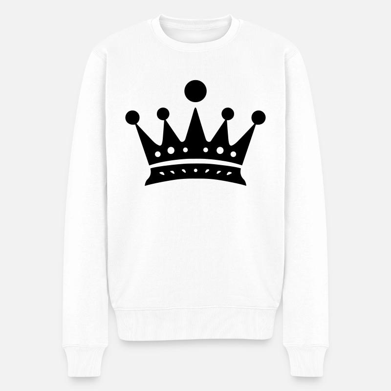 Krone - Männer Premium Bio Pullover - Weiß