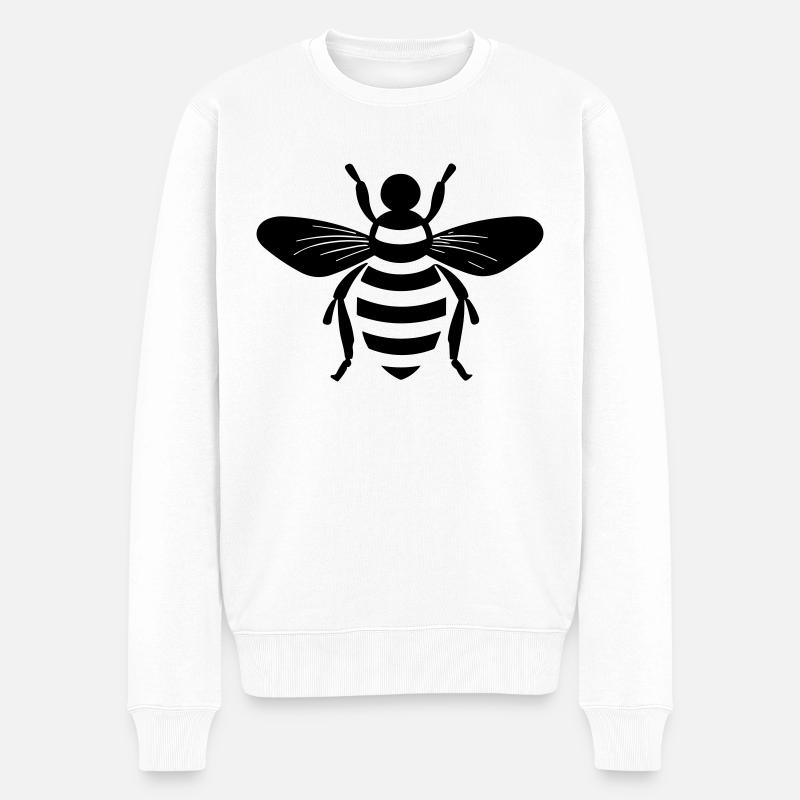 Biene - Männer Premium Bio Pullover - Weiß