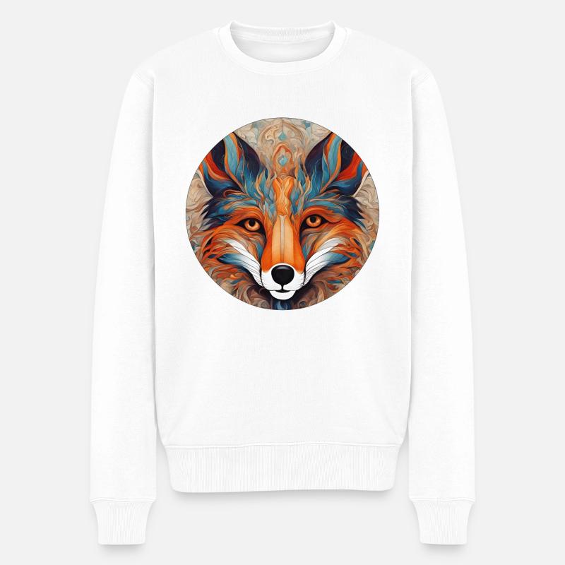 Fuchs - Männer Premium Bio Pullover - Weiß