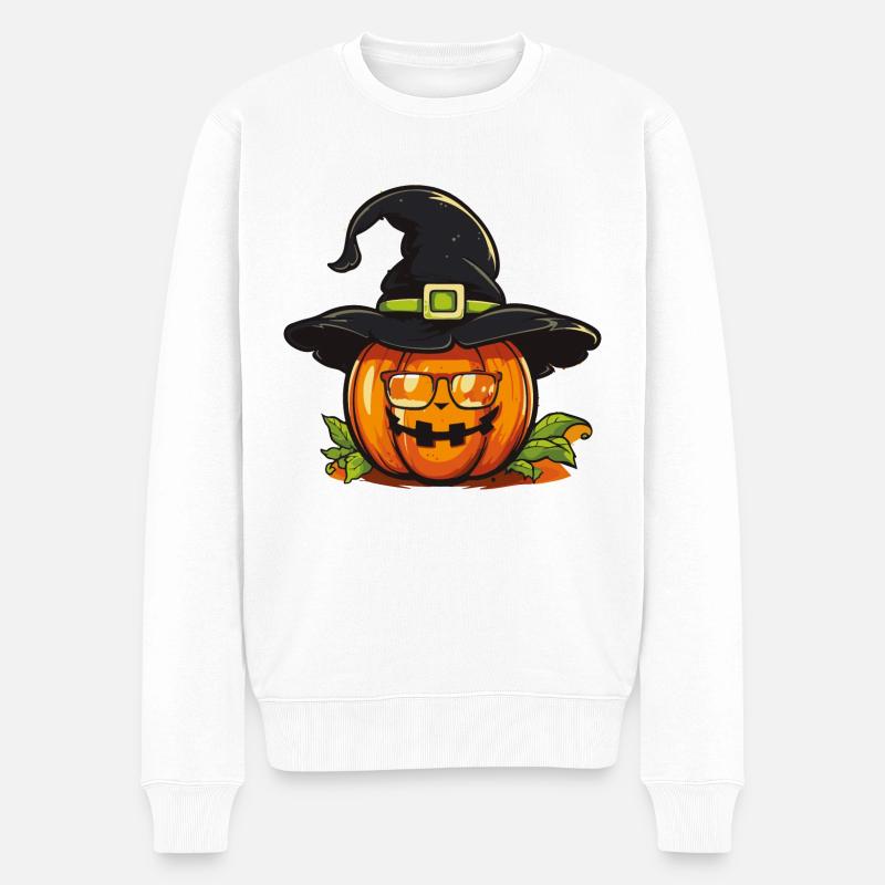 pumpkin 01 - Männer Premium Bio Pullover - Weiß