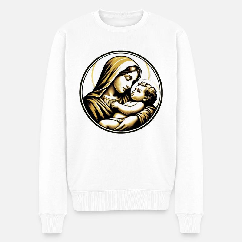 Jésus et Marie - Pull Premium bio Homme - blanc