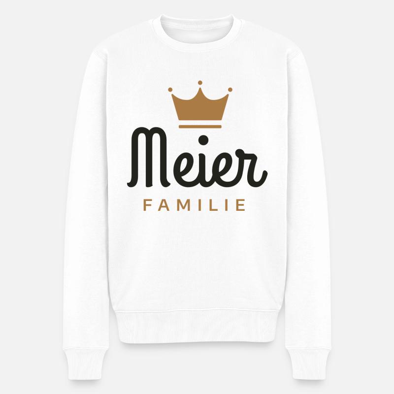 Meier-Familie - Männer Premium Bio Pullover - Weiß