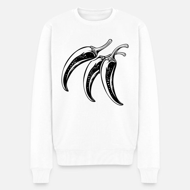 Chili - Männer Premium Bio Pullover - Weiß