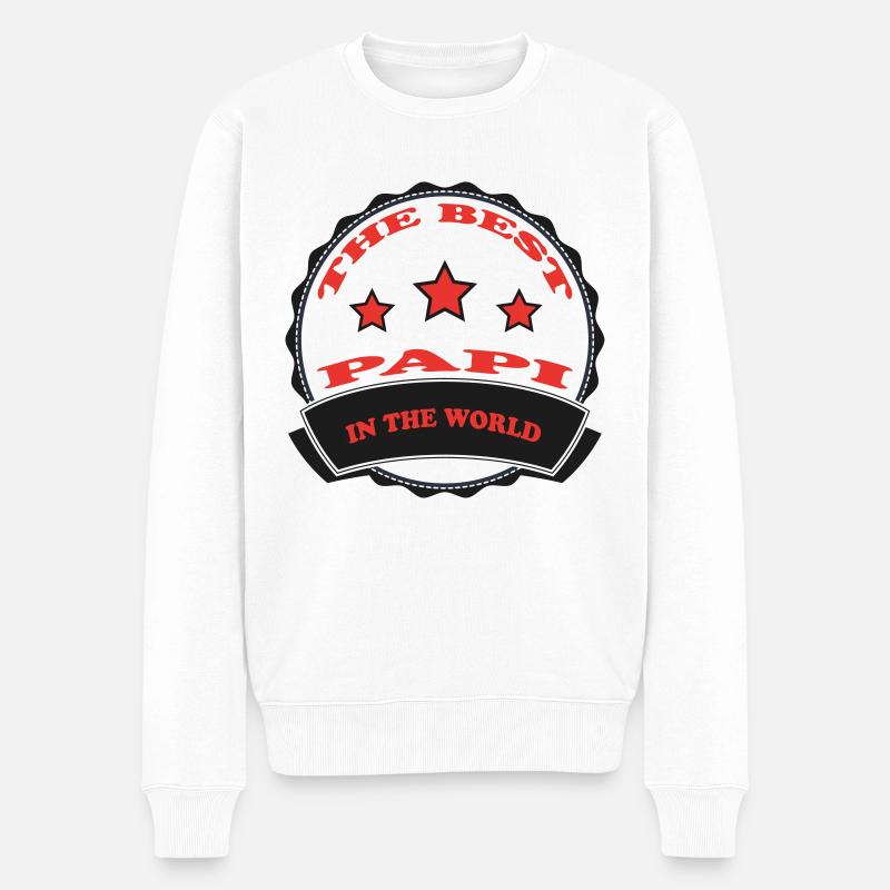 Das beste PAPI - Männer Premium Bio Pullover - Weiß