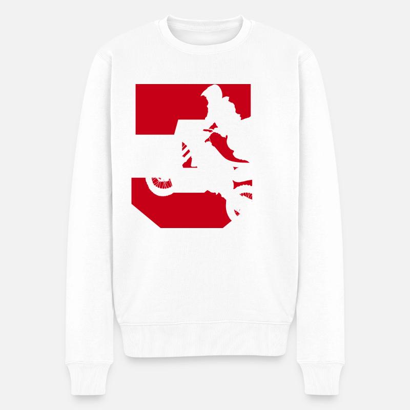Moto 3 motard - Pull Premium bio Homme - blanc