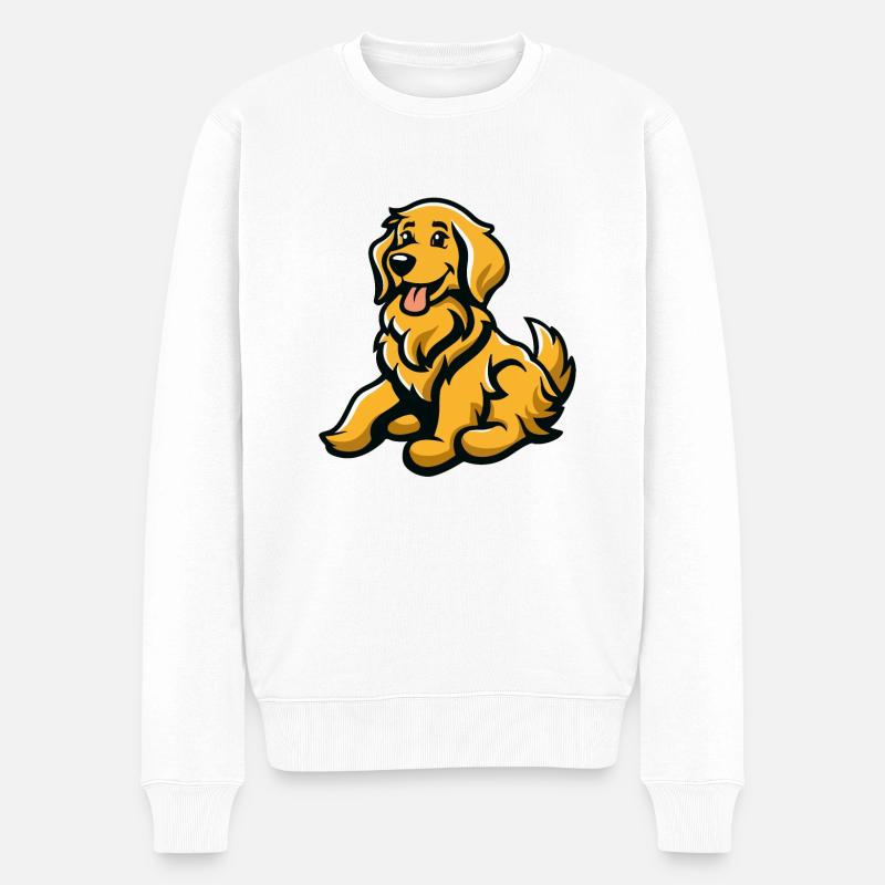 hund tier comic - Männer Premium Bio Pullover - Weiß