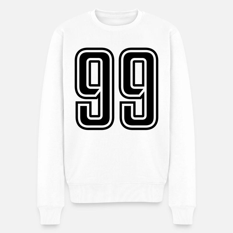 99 - Männer Premium Bio Pullover - Weiß