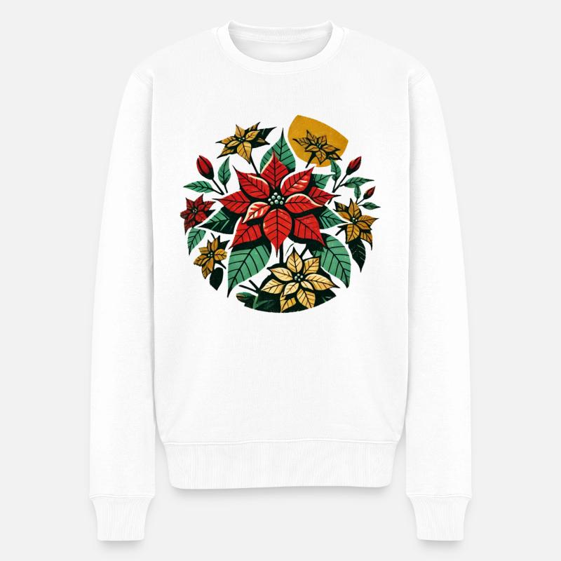Weihnachtssterne - Männer Premium Bio Pullover - Weiß