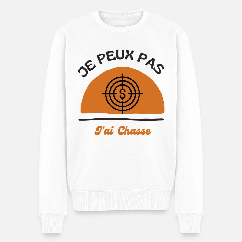 Je Peux Pas J'ai Chasse - Pull Premium bio Homme - blanc