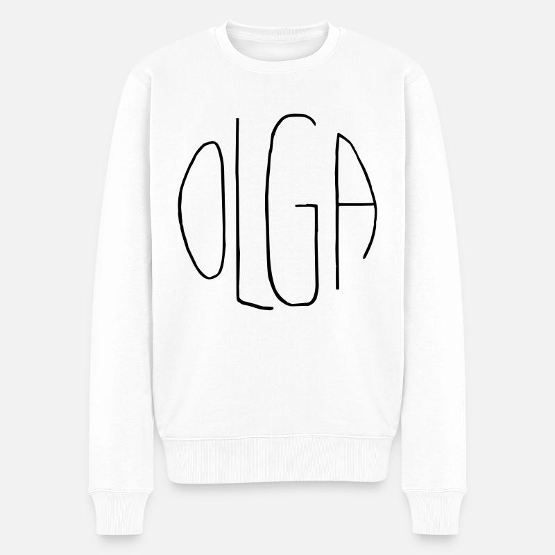 Olga - Männer Premium Bio Pullover - Weiß