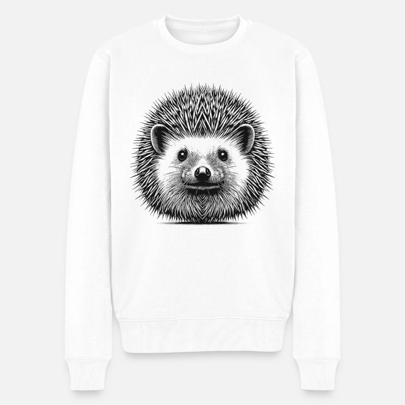 Igel - Männer Premium Bio Pullover - Weiß