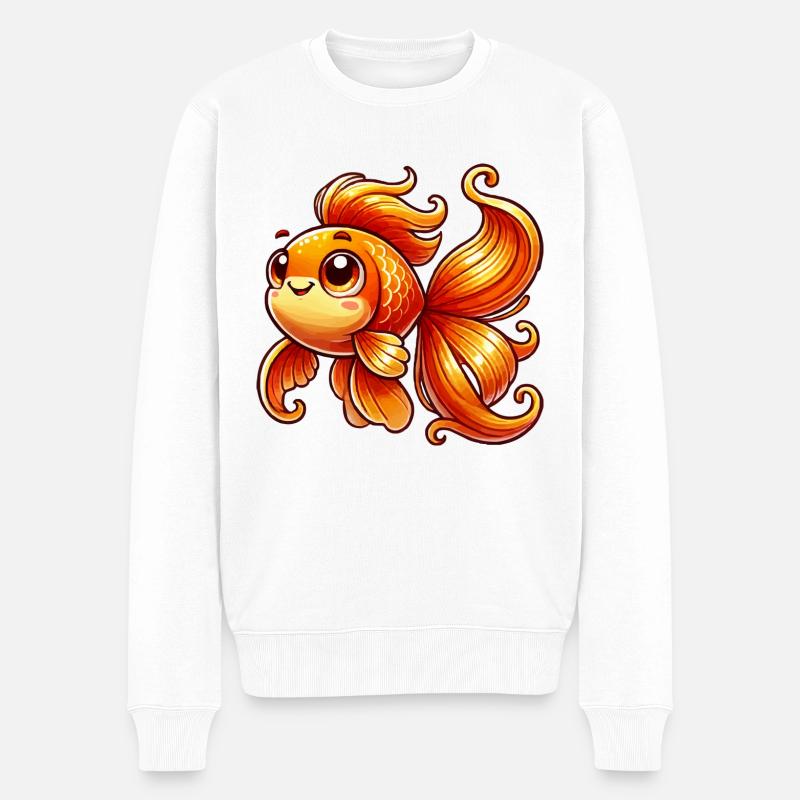 poisson rouge - Pull Premium bio Homme - blanc