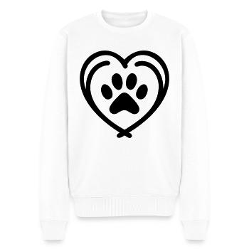 Patte Coeur - Pull Premium bio Homme - blanc - Devant - Thijin (182cm)
