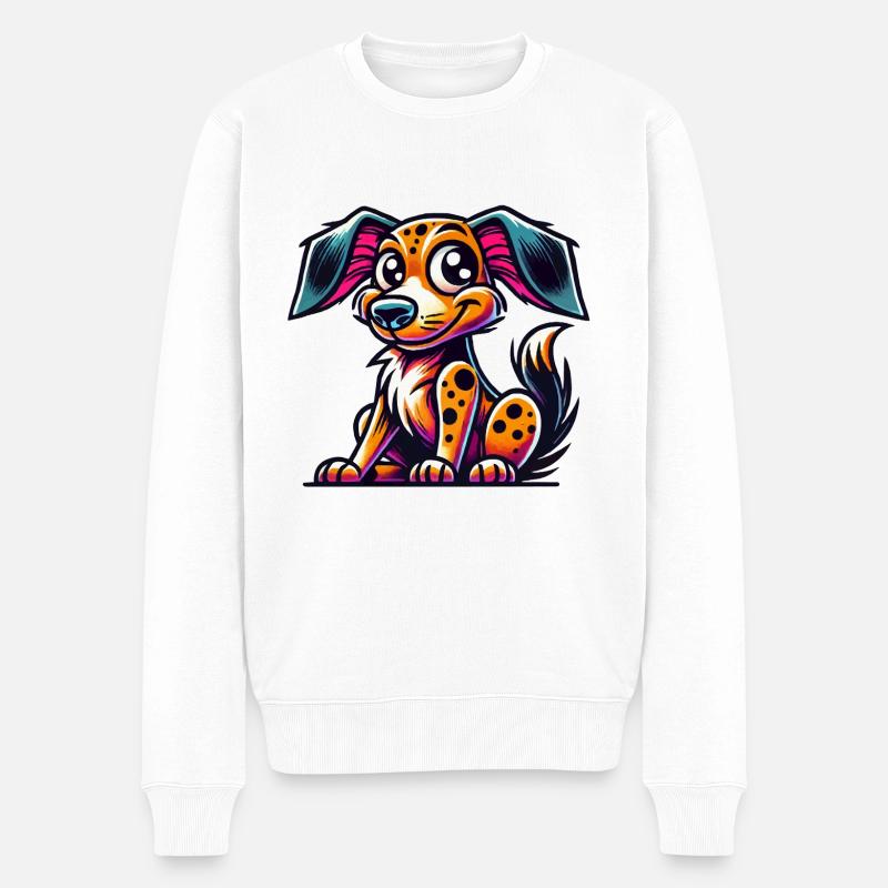 hund dog - Männer Premium Bio Pullover - Weiß