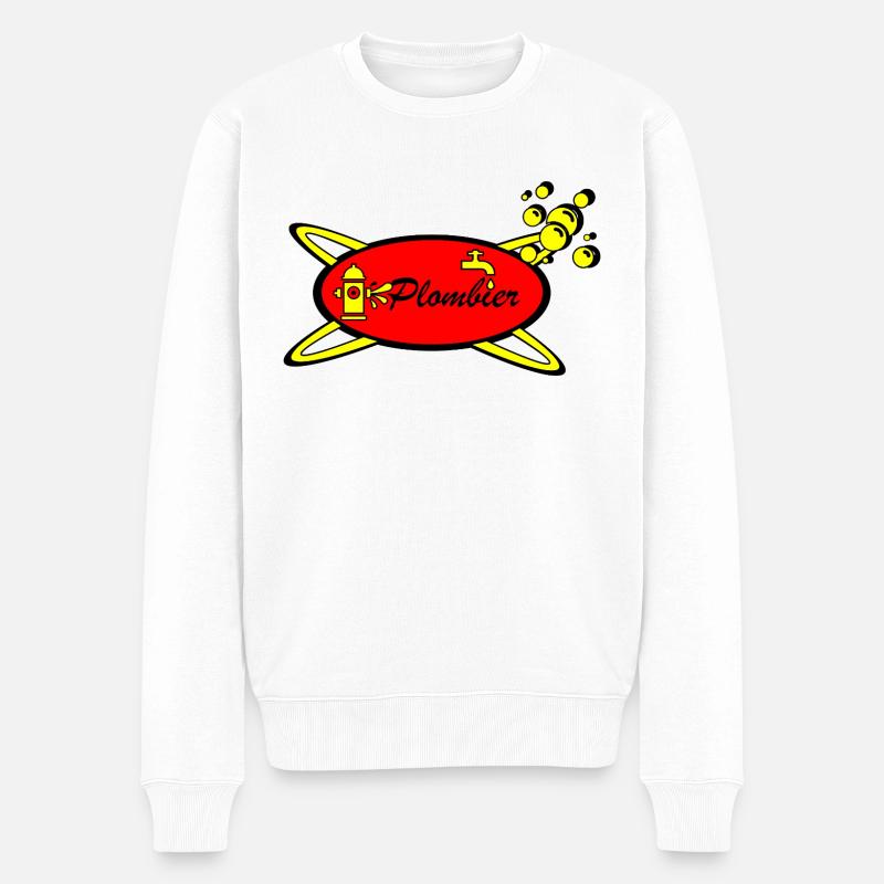 Plombier - Pull Premium bio Homme - blanc