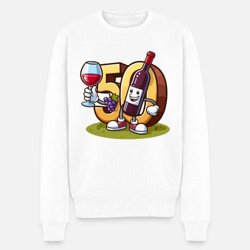 50 ans de vin - Pull Premium bio Homme - blanc