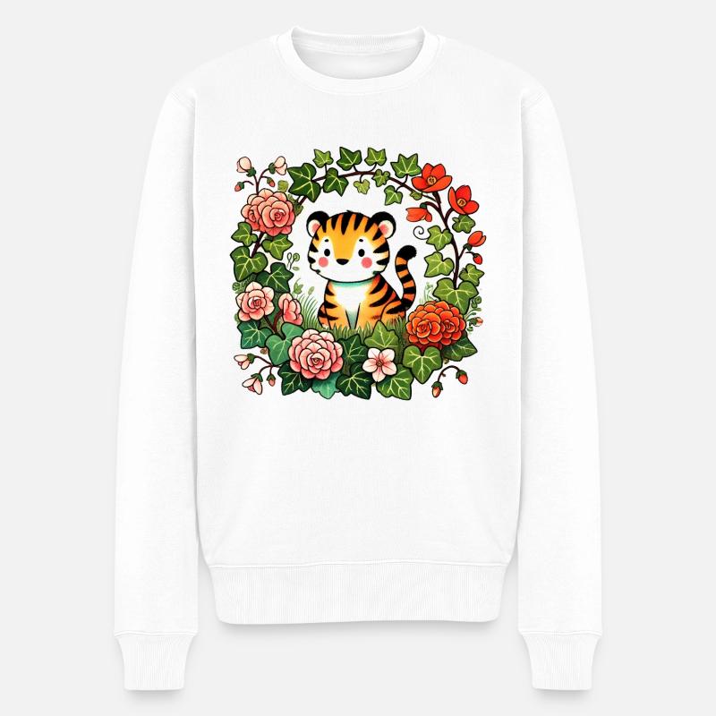 Tigre mignon - Pull Premium bio Homme - blanc