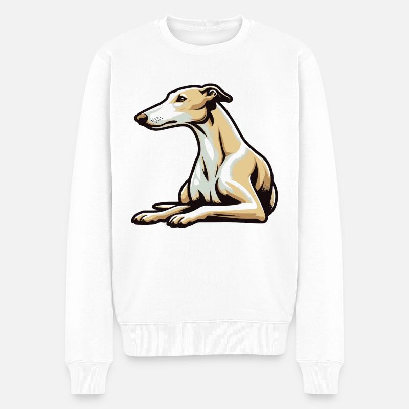 Windhund - Männer Premium Bio Pullover - Weiß