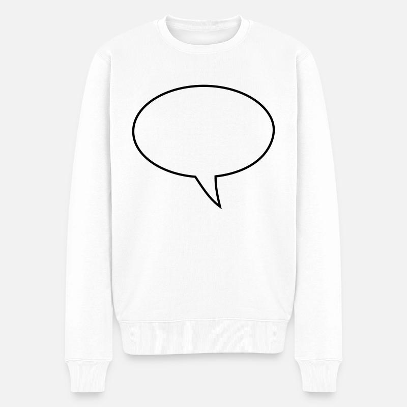 Sprechblase Design Rechts - Männer Premium Bio Pullover - Weiß